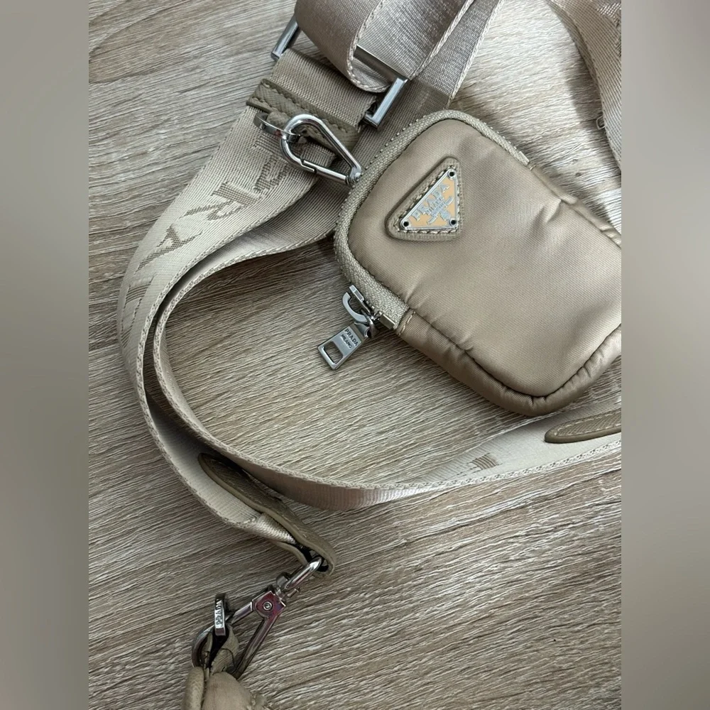 Prada Te-Edition 2005 Re-Nylon Shoulder Crossbody Bag in Beige/Cammeo Collor - Picture 4 of 16